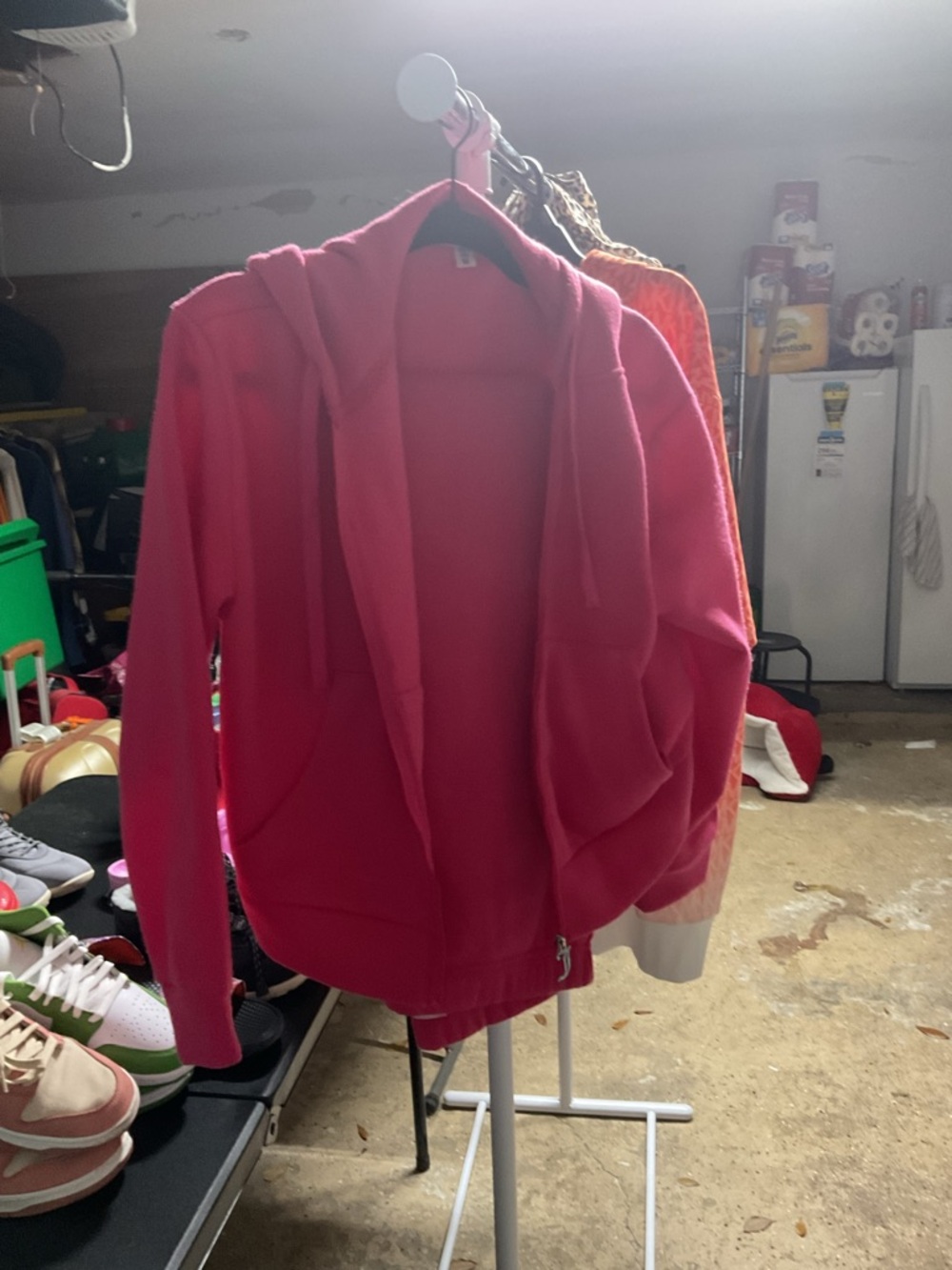 Juicy Couture Hot Pink Zip Hoodie with Drawstring Hood